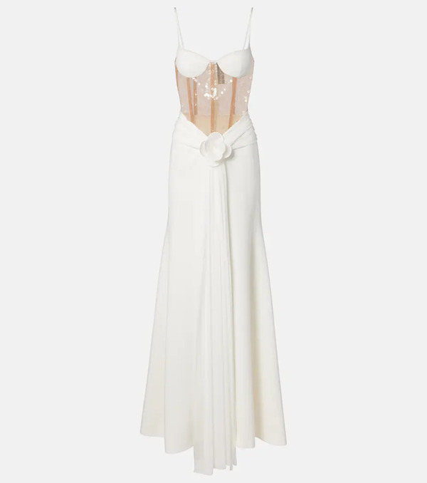  David Koma David Koma Floral-applique Sequined Bustier Gown 