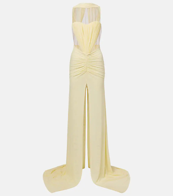  David Koma David Koma Ruched Halterneck Gown 