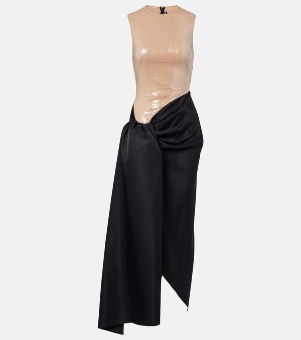  David Koma David Koma Sequined Draped Maxi Dress 