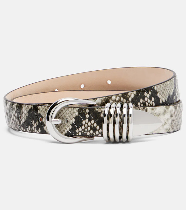  Dehanche Dehanche Hollyhock Snake-effect Leather Belt 