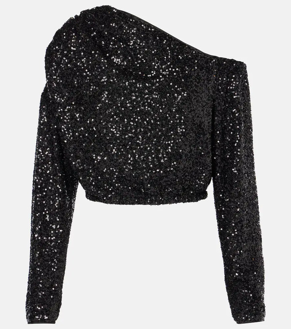  Diane Von Furstenberg Diane Von Furstenberg Belle Sequined Asymmetric Top 
