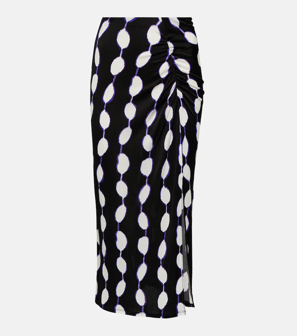  Diane Von Furstenberg Diane Von Furstenberg Garcel Printed Jersey Midi Skirt 