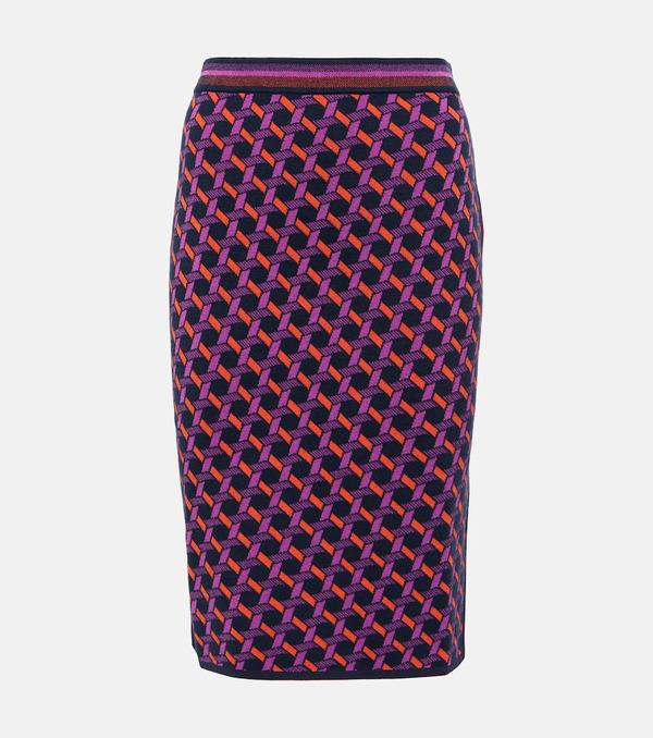  Diane Von Furstenberg Diane Von Furstenberg Hazel Jacquard Midi Skirt 