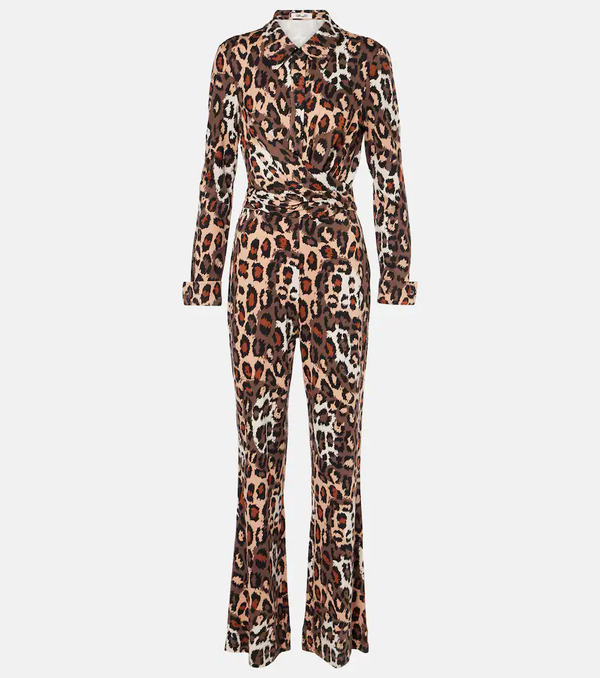  Diane Von Furstenberg Diane Von Furstenberg Michele Leopard-print Jumpsuit 