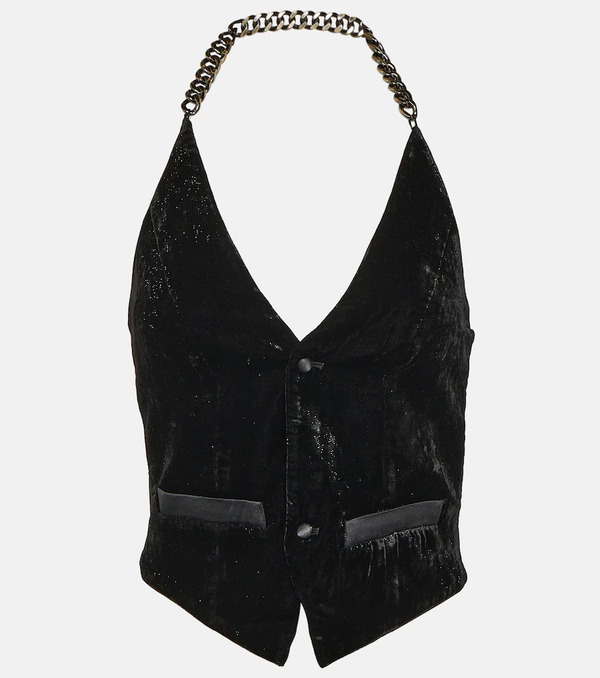  Didu Didu Chain-detail Velvet Vest 