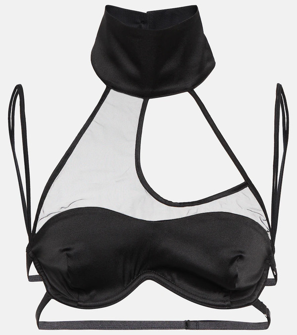  Didu Didu Mesh-paneled Satin Bralette 