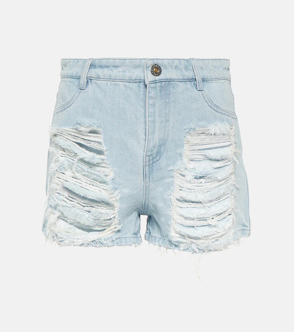  Dion Lee Dion Lee Distressed High-rise Denim Shorts 