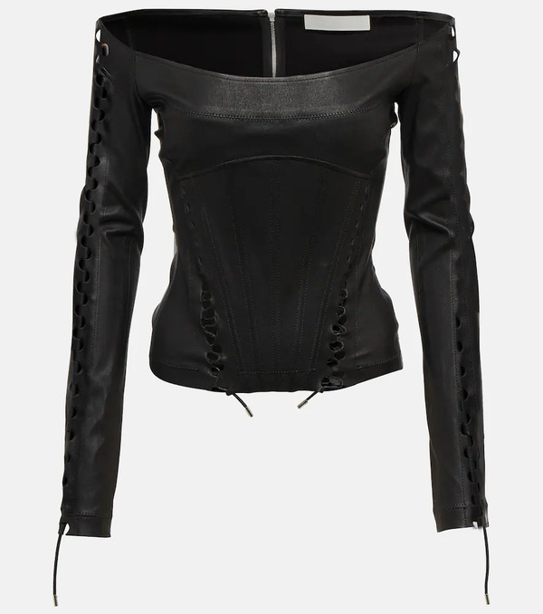  Dion Lee Dion Lee Hinge-seam Leather Bustier Top 