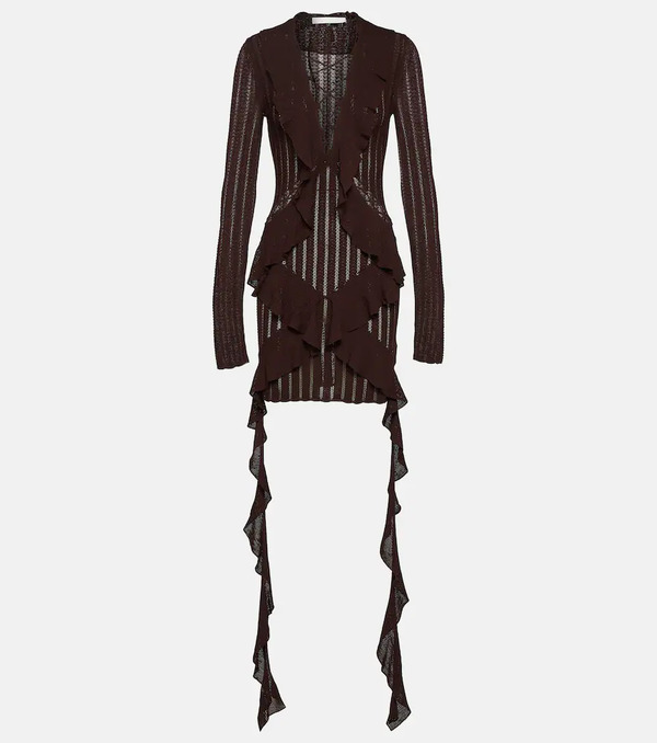  Dion Lee Dion Lee Ruffled Pointelle Minidress 