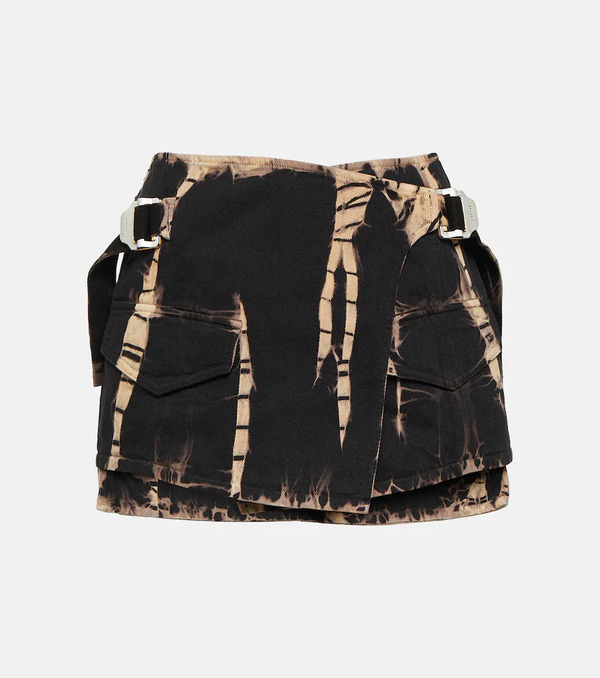  Dion Lee Dion Lee Tie-dye Denim Wrap Miniskirt 
