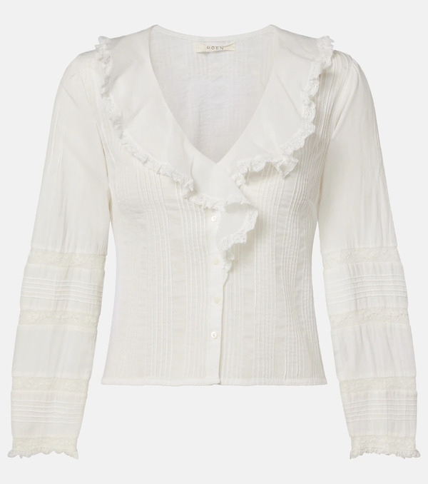  Doen Doen Huguette Ruffled Cotton Blouse 