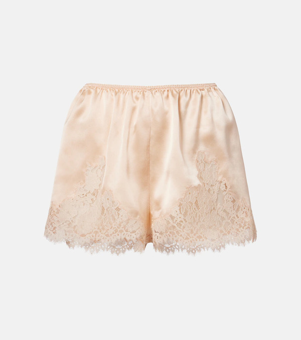  Doen Doen Iona Lace-trimmed Silk Shorts 