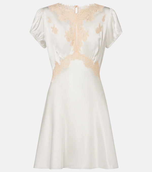  Doen Doen Junia Lace-trimmed Silk Satin Minidress 