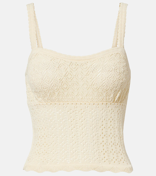 Doen Doen Nadille Pointelle Scalloped Top 