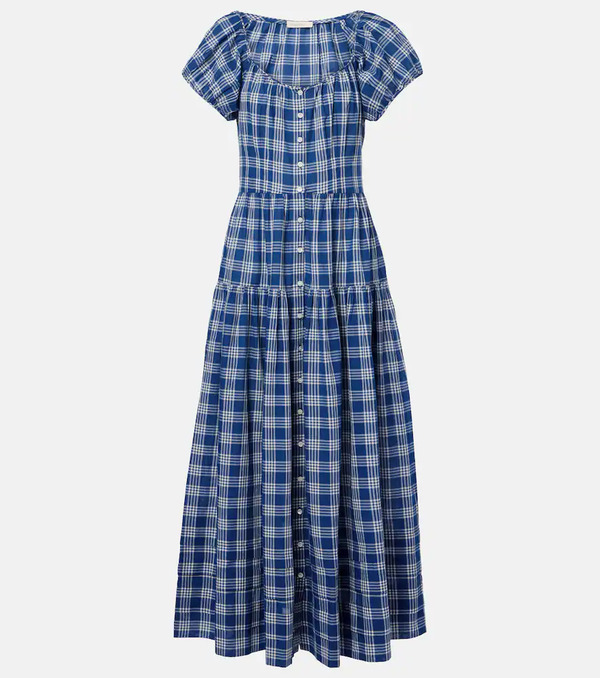  Doen Doen Valenne Checked Cotton Midi Dress 