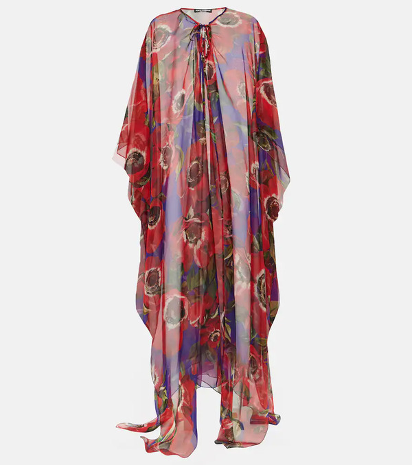  Dolce&gabbana Dolce&gabbana Anemone Silk Chiffon Kaftan 