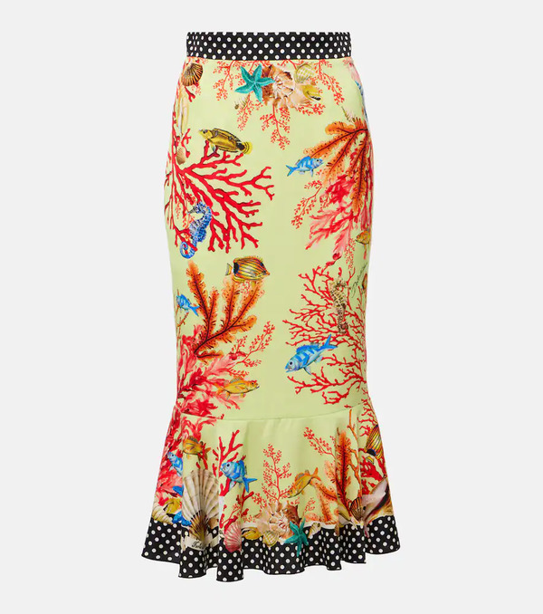  Dolce&gabbana Dolce&gabbana Capri Printed Silk-blend Midi Skirt 
