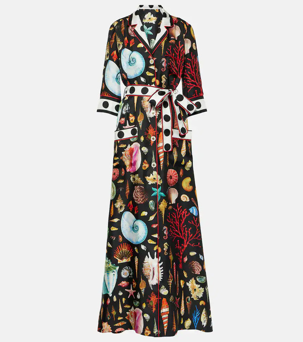  Dolce&gabbana Dolce&gabbana Capri Printed Silk Satin Robe 