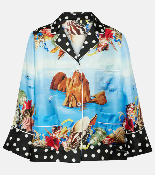  Dolce&gabbana Dolce&gabbana Capri Printed Silk Satin Shirt 