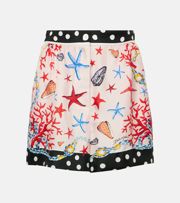  Dolce&gabbana Dolce&gabbana Capri Silk Satin Shorts 