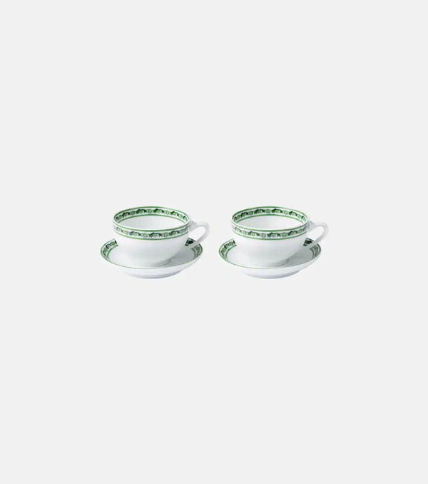  Dolce&gabbana Casa Dolce&gabbana Casa Majolica Set Of 2 Teacups And Saucers 