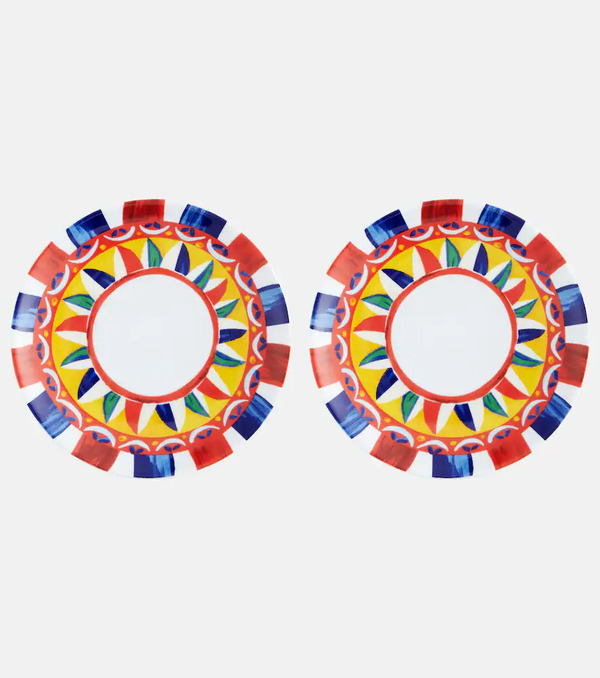  Dolce&gabbana Casa Dolce&gabbana Casa Set Of 2 Porcelain Dinner Plates 