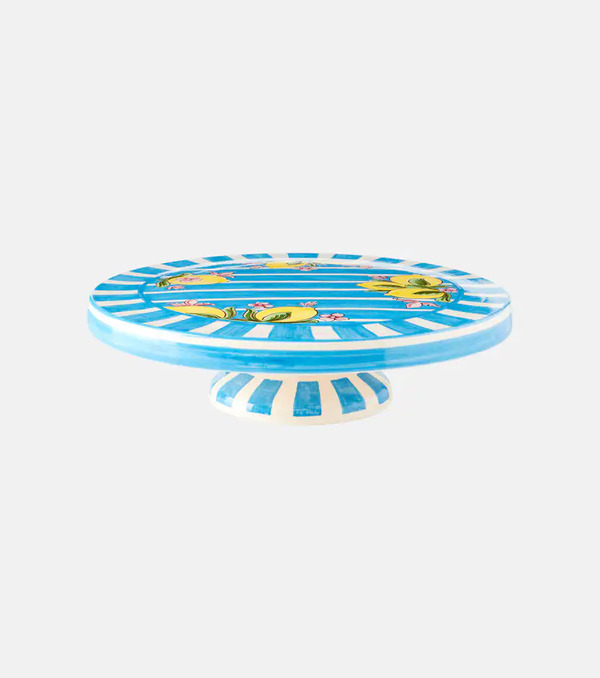  Dolce&gabbana Casa Dolce&gabbana Casa Taormina Striped Ceramic Cake Stand 