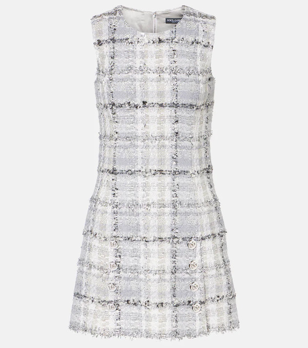  Dolce&gabbana Dolce&gabbana Checked Lame Tweed Minidress 