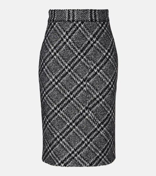  Dolce&gabbana Dolce&gabbana Checked Wool-blend Miniskirt 