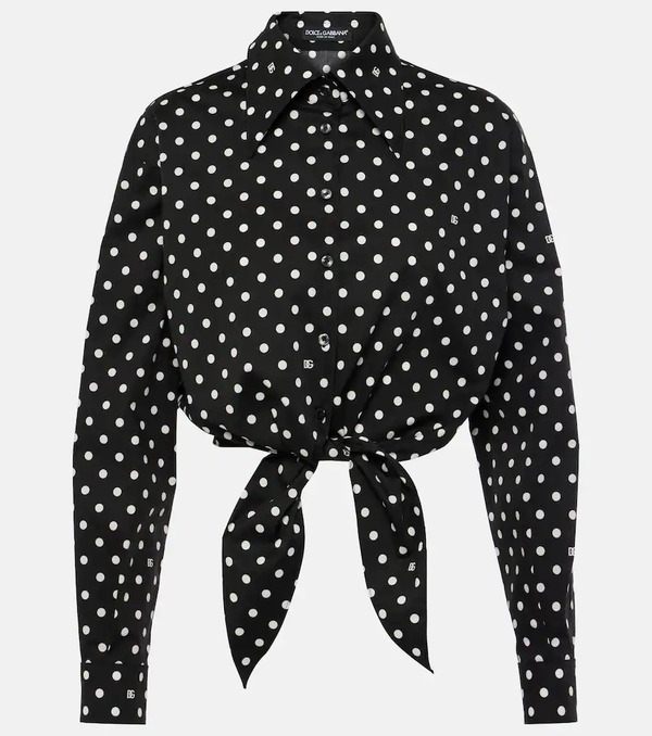  Dolce&gabbana Dolce&gabbana Cropped Cotton-blend Blouse 