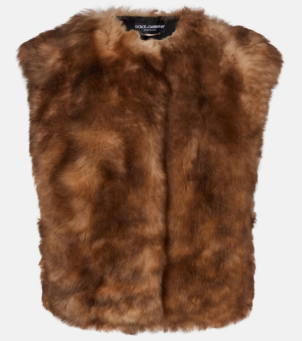  Dolce&gabbana Dolce&gabbana Cropped Shearling Vest 