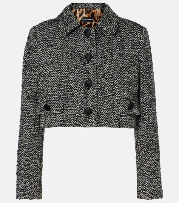  Dolce&gabbana Dolce&gabbana Cropped Wool-blend Tweed Jacket 