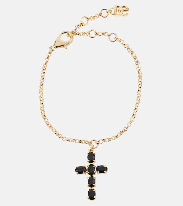  Dolce&gabbana Dolce&gabbana Cross Crystal-embellished Bracelet 
