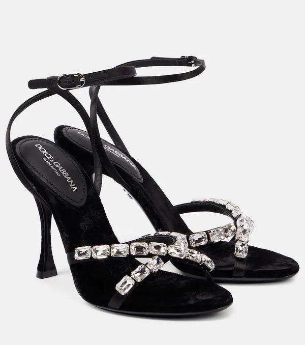  Dolce&gabbana Dolce&gabbana Crystal-embellished Satin Sandals 