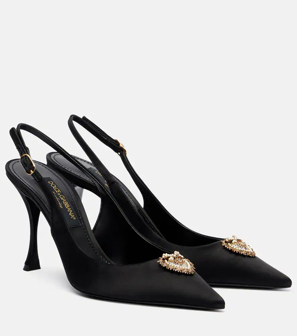  Dolce&gabbana Dolce&gabbana Devotion 90 Satin Slingback Pumps 