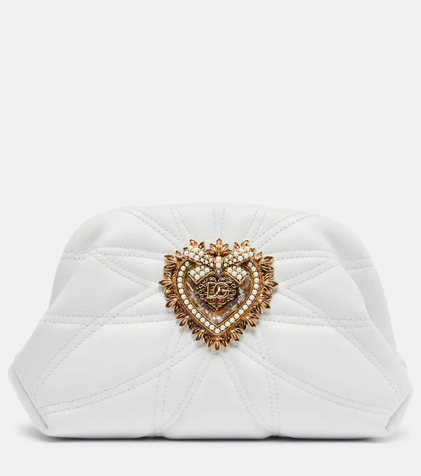  Dolce&gabbana Dolce&gabbana Devotion Small Embellished Leather Clutch 