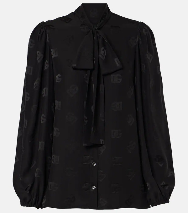  Dolce&gabbana Dolce&gabbana Dg Bow-detail Silk Blouse 