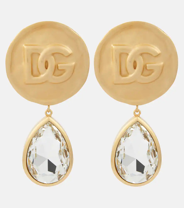  Dolce&gabbana Dolce&gabbana Dg Crystal-embellished Drop Earrings 