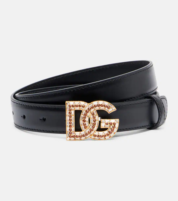  Dolce&gabbana Dolce&gabbana Dg Embellished Leather Belt 