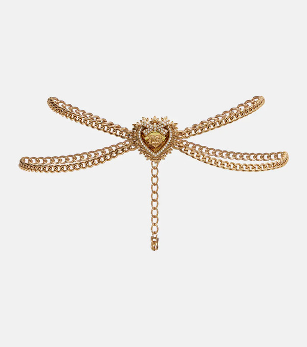  Dolce&gabbana Dolce&gabbana Dg Faux Pearl-embellished Chain Belt 