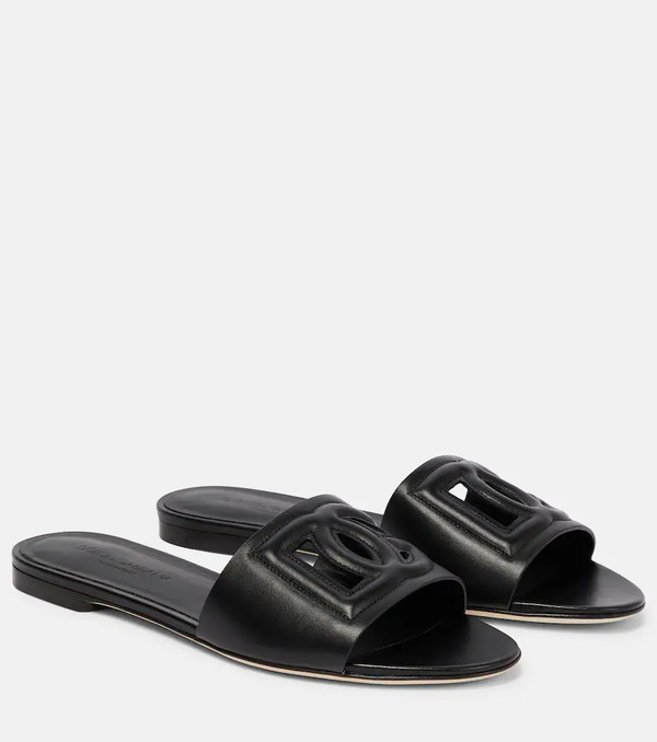  Dolce&gabbana Dolce&gabbana Dg Leather Slides 