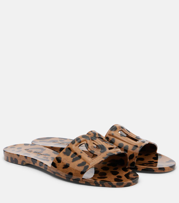  Dolce&gabbana Dolce&gabbana Dg Leopard-print Slides 