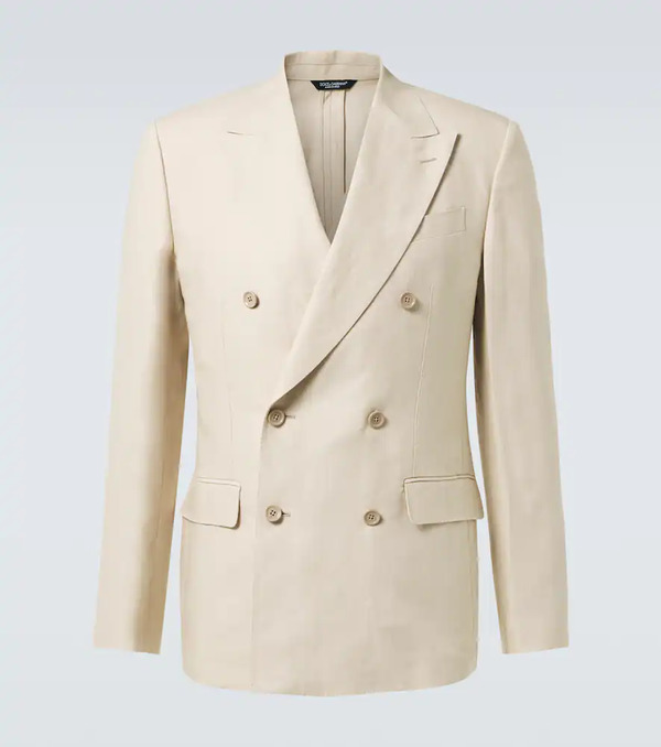  Dolce&gabbana Dolce&gabbana Double-breasted Linen Blazer 