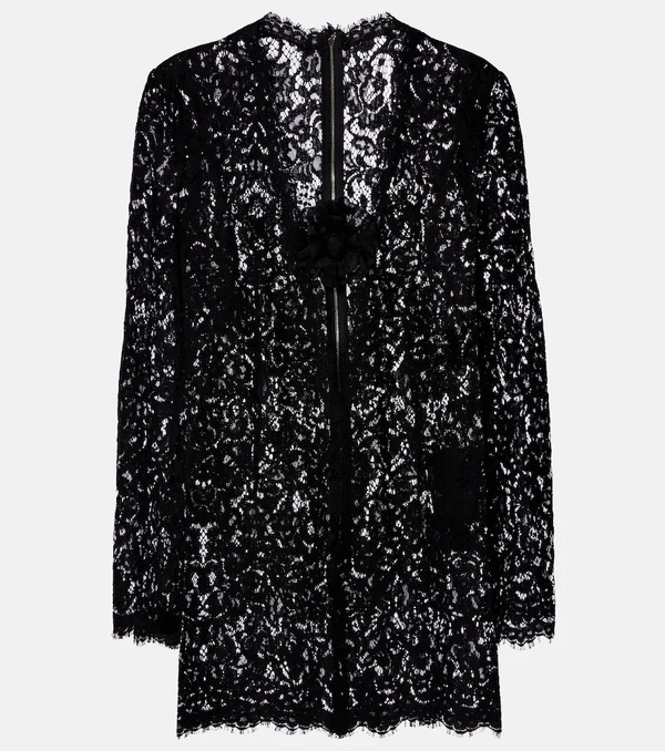  Dolce&gabbana Dolce&gabbana Floral-applique Lace Minidress 