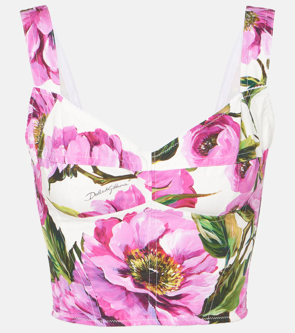  Dolce&gabbana Dolce&gabbana Floral Cotton-blend Bustier 