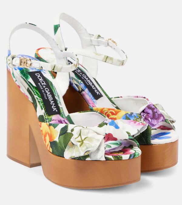  Dolce&gabbana Dolce&gabbana Floral Jacquard Platform Sandals 
