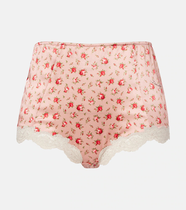  Dolce&gabbana Dolce&gabbana Floral Silk And Cotton-blend Briefs 
