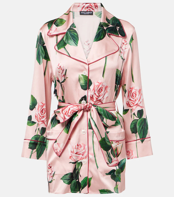 Dolce&gabbana Dolce&gabbana Floral Silk-blend Satin Blouse 