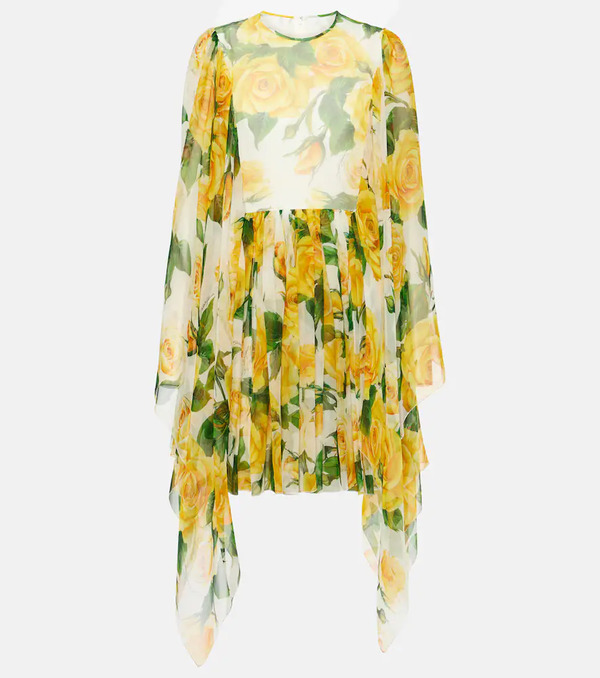  Dolce&gabbana Dolce&gabbana Floral Silk Chiffon Minidress 