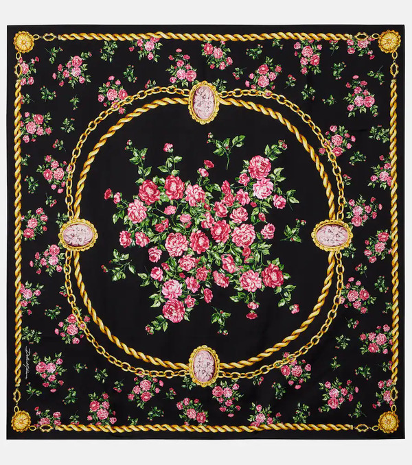  Dolce&gabbana Dolce&gabbana Floral Silk Scarf 